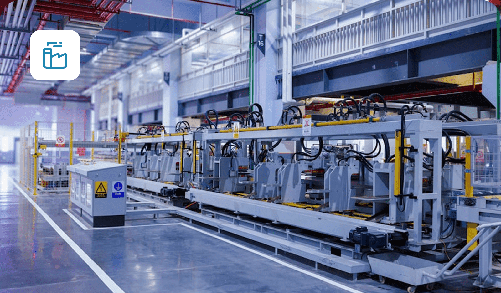 Industrial manufacturing facility with production equipment