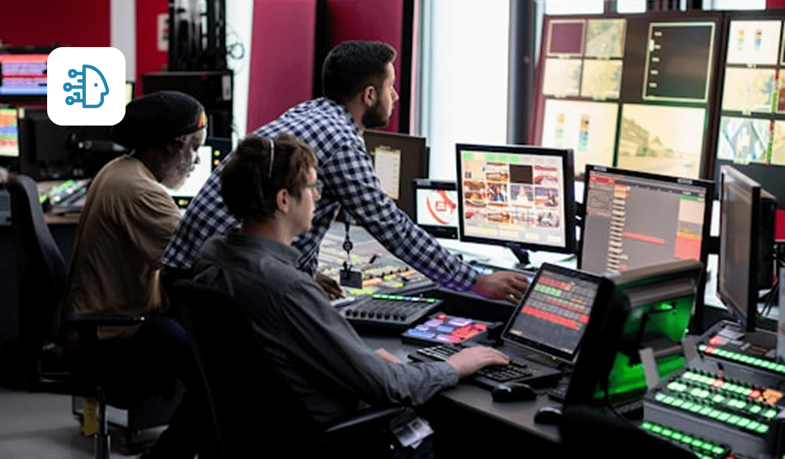 Technology professionals working in a modern office environment